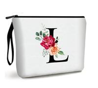 Trousse de maquillage personnalisée pour femme, cadeau de A-Z pour anniversaire, Noël, meilleure amie, elle, femme, maman, cadeau pour mariée, demoiselle d'honneur, trousse de maquillage, l