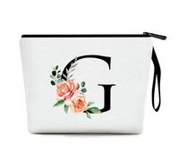 Trousse de maquillage personnalisée pour femme, cadeau de A-Z pour anniversaire, Noël, meilleure amie, elle, femme, maman, cadeau pour mariée, demoiselle d'honneur, trousse de maquillage, G, Trousse