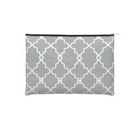 Trousse de maquillage, petite trousse de maquillage, trousse de toilette, réutilisable, imperméable, portable, trousse de maquillage avec fermeture éclair, motif léopard rouge, Quatrefoil gris.,