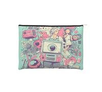 Trousse de maquillage, petite trousse de maquillage, trousse de toilette, réutilisable, imperméable, portable, pochette de maquillage avec fermeture éclair - Koala Eat Leaf, Illustration I Love The