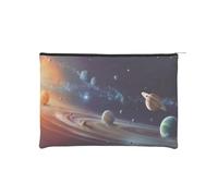Trousse de maquillage, petite trousse de maquillage, trousse de toilette, réutilisable, imperméable, portable, trousse de maquillage avec fermeture éclair, fleur violette, Planet Space System, Taille