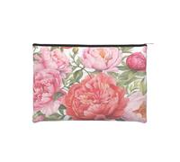 Trousse de maquillage, petite trousse de maquillage, trousse de toilette, réutilisable, imperméable, portable, trousse de maquillage avec fermeture éclair - Horreur d'Halloween, Pivoine de jardin.,