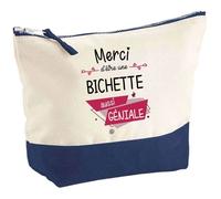 Trousse de maquillage - PLANETEE - Bichette Merci Géniale - Grand format - Coton - Impression HD