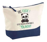 Trousse de maquillage - PLANETEE - Pochette personnalisée Gilbert Pas touche Panda - Grand format - Coton - Impression HD