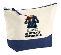 Trousse de maquillage - PLANETEE - Super Assistante Maternelle Femme - Grand format - Coton - Impression sublimation HD
