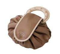 Trousse de maquillage plate avec cordon en polyuréthane - Accessoire de beauté portable pour femmes et filles - Idéal pour organiser des produits de beauté