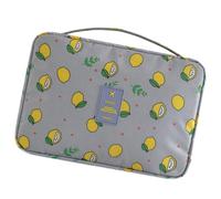 Trousse de maquillage pliable de grande capacité, trousse de toilette de voyage, trousse de rasage avec crochet de suspension organisateurs de voyage, Large#citron gris