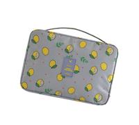 Trousse de maquillage pliable de grande capacité, trousse de toilette de voyage, trousse de rasage avec crochet de suspension organisateurs de voyage, Petit#citron gris