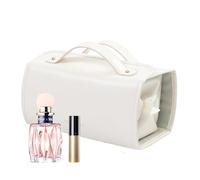 Trousse de maquillage pliable | Grand organiseur portable enroulable 4 en 1 avec 4 compartiments amovibles, trousse de maquillage de voyage, pour filles, école, maison, salle de bain, hôtel, brosse de