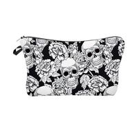 Trousse De Maquillage - Pochette De Maquillage De Voyage | Grande Trousse De Toilette pour Filles avec Imprimé Tête De Mort Tendance, À Portable Et Étanche, Marguerite Colibri, Esse