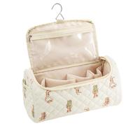 Trousse De Maquillage, Pochette De Rangement Portable De Grande Capacité, Organisateur D'outils pour Cheveux en Coton Mignon, Sac De Voyage avec Crochets pour Brosse, Lisseur, Cosmétiques, Bi