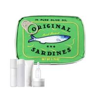 Trousse de maquillage - Pochette de voyage en forme de sardine en conserve - Trousse de rangement esthétique de grande capacité pour produits de toilette, pochette cosmétique amusante pour articles de