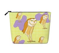 Trousse de maquillage polyvalente en faux chanvre avec hibou debout - Organiseur de toilette de voyage, parfait pour un usage quotidien, les voyages d'affaires et plus encore., Noir , Taille unique
