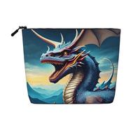 Trousse de maquillage polyvalente en faux chanvre Roaring Dragon - Organiseur de toilette de voyage, parfait pour un usage quotidien, les voyages d'affaires et plus encore., Noir , Taille unique