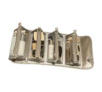 Trousse de maquillage portable à enrouler - Grande capacité - Trousse de maquillage de voyage 4 en 1 pour femme - Sac de maquillage enroulable étanche pour le camping, gris, Consulte la descripción