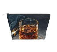 Trousse de maquillage portable avec dragons de glace et de feu - Grande capacité - Poche zippée - Étanche - Pour homme et femme, Cigare et whisky, Taille unique, Organiseur de sac
