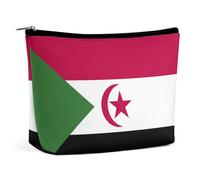 Trousse de Maquillage Portable avec Drapeau du Sahara Occidental pour Sac à Main, Sac cosmétique étanche, Organisateur de Voyage pour Filles