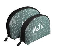 Trousse de maquillage portable avec fermeture éclair et compartiments intérieurs Motif mouton Noir/blanc, Mot de leçon de mathématiques, Taille unique