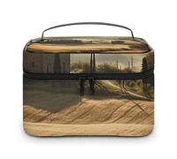 Trousse de maquillage portable avec fermeture éclair pour femme Motif paysage toscane 25 x 18 x 15 cm, Vue du paysage typique de la Toscane, 25x18x15cm