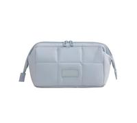 Trousse de maquillage portable avec fermeture éclair - Rangement multicouche pour cosmétiques - Organisateurs de produits de toilette tendance pour voyage, maquillage essentiel, sacs de voyage, bleu