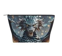 Trousse de maquillage portable avec flûte - Grande capacité - Fermeture éclair - Étanche - Pour homme et femme, Dragon cool, Taille unique, Organiseur de sac