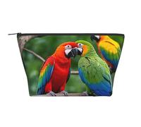 Trousse de maquillage portable avec flûte - Grande capacité - Fermeture éclair - Étanche - Pour homme et femme, Perroquets colorés sur un arbre, Taille unique, Organiseur de sac