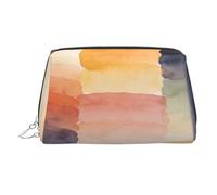 Trousse de maquillage portable avec impression diagonale tridimensionnelle pour femme, trousse de toilette de voyage, peut contenir des pinceaux de maquillage et des articles de toilette, Peinture à