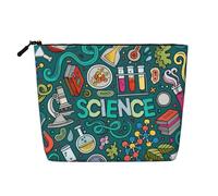 Trousse de maquillage portable avec impression sur le thème de la science de dessin animé pour femme, grande capacité, pochette de rangement de toilette de voyage