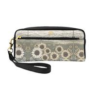 Trousse de maquillage portable avec imprimé crânes en sucre et papillon, parfait compagnon de voyage, conçu pour de multiples utilisations, Tournesols Camomille, One Size