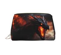 Trousse de maquillage portable avec imprimé dragon magique, organiseur spacieux conçu pour les pinceaux et les articles de toilette, doré, One Size