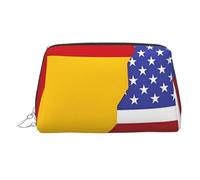 Trousse de maquillage portable avec imprimé drapeau égyptien pour femme, trousse de toilette de voyage, peut contenir des pinceaux de maquillage et des articles de toilette, Drapeau américain Espagne