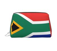 Trousse de maquillage portable avec imprimé drapeau espagnol pour femme, trousse de toilette de voyage, peut contenir des pinceaux de maquillage et des articles de toilette, Drapeau Afrique du Sud