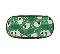 Trousse de maquillage portable avec imprimé mouton mignon dessin animé haute capacité pour étudiants, adolescents et adultes, Noir , Taille unique, Organiseur de sac