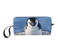Trousse de maquillage portable avec imprimé pingouin mignon pour femme, blanc, Taille unique, Trousse de maquillage