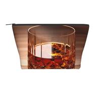 Trousse de maquillage portable avec motif cochon volant - Grande capacité - Poche zippée - Étanche - Pour homme et femme, Liqueur brune dans une tasse, Taille unique, Organiseur de sac