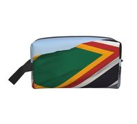 Trousse de maquillage portable avec motif tournesols pour femmes et filles - Grande capacité - Trousse de maquillage de voyage avec poignée, Drapeau Afrique du Sud., Taille unique, Trousse de