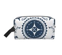 Trousse de maquillage portable avec poignée pour femme et fille - Grande capacité - Impression volcanique, Dessin animé noir symboles surnaturels, Taille unique, Trousse de maquillage