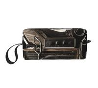 Trousse de maquillage portable avec poignée pour femme et fille Motif flamant rose ananas, Art musical, Taille unique, Trousse de maquillage