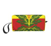 Trousse de maquillage portable avec poignée pour femme et fille Motif flamant rose ananas, Drapeau hawaïen indien, Taille unique, Trousse de maquillage