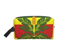 Trousse de maquillage portable avec poignée pour femme et fille Motif flamant rose ananas Grande capacité, Drapeau hawaïen indien, Taille unique, Trousse de maquillage