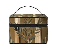 Trousse de maquillage portable avec poignée pour homme et femme Motif roses Noir/blanc/rouge Grande ouverture, Construction antique avec branche d'olivier romaine et grec, Taille unique, Trousse de