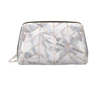 Trousse de maquillage portable avec séparateur - Motif marbre - Or rose, doré, One Size