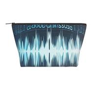 Trousse de maquillage portable avec vagues sonores - Grande capacité - Poche à fermeture éclair - Étanche - Pour homme et femme, Cool Music Sound Wave, Taille unique, Organiseur de sac