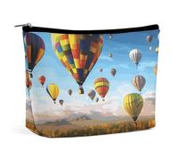 Trousse de maquillage portable de grande capacité, sac de rangement de voyage, sac de rangement, motif œufs de Pâques, queue de lapin, trousse de toilette imprimée adaptée pour les femmes et les