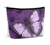 Trousse de maquillage portable de grande capacité, trousse de maquillage de voyage, sac de rangement, trousse de toilette imprimée ville de New York, convient pour les femmes et les filles, Papillon