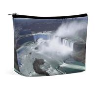 Trousse de maquillage portable de grande capacité, trousse de maquillage de voyage, sac de rangement, trousse de toilette imprimée ville de New York, convient pour les femmes et les filles, Niagara