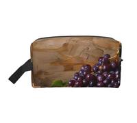 Trousse de maquillage portable de voyage avec bouchon en liège et raisin - Grande capacité - Trousse de toilette pour femme, blanc, Taille unique, Trousse de maquillage