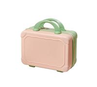 Trousse de maquillage portable en ABS de 35,6 cm - Valise de maquillage décorative pour femmes et filles, Rose avec matcha