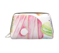 Trousse de maquillage portable en cuir avec fermeture éclair dorée pour femme Motif cupcakes beignets muffins sucre, Cupcakes Donuts Muffins Sucre, One Size, Trousse de maquillage