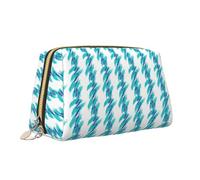 Trousse de maquillage portable en cuir avec fermeture éclair Motif tasse des années 90